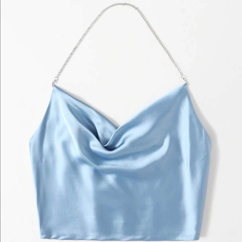 Satin Shirred Back Halter Top